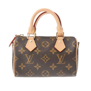 Louis Vuitton Monogram Nano Speedy Brown Canvas Shoulder Bag